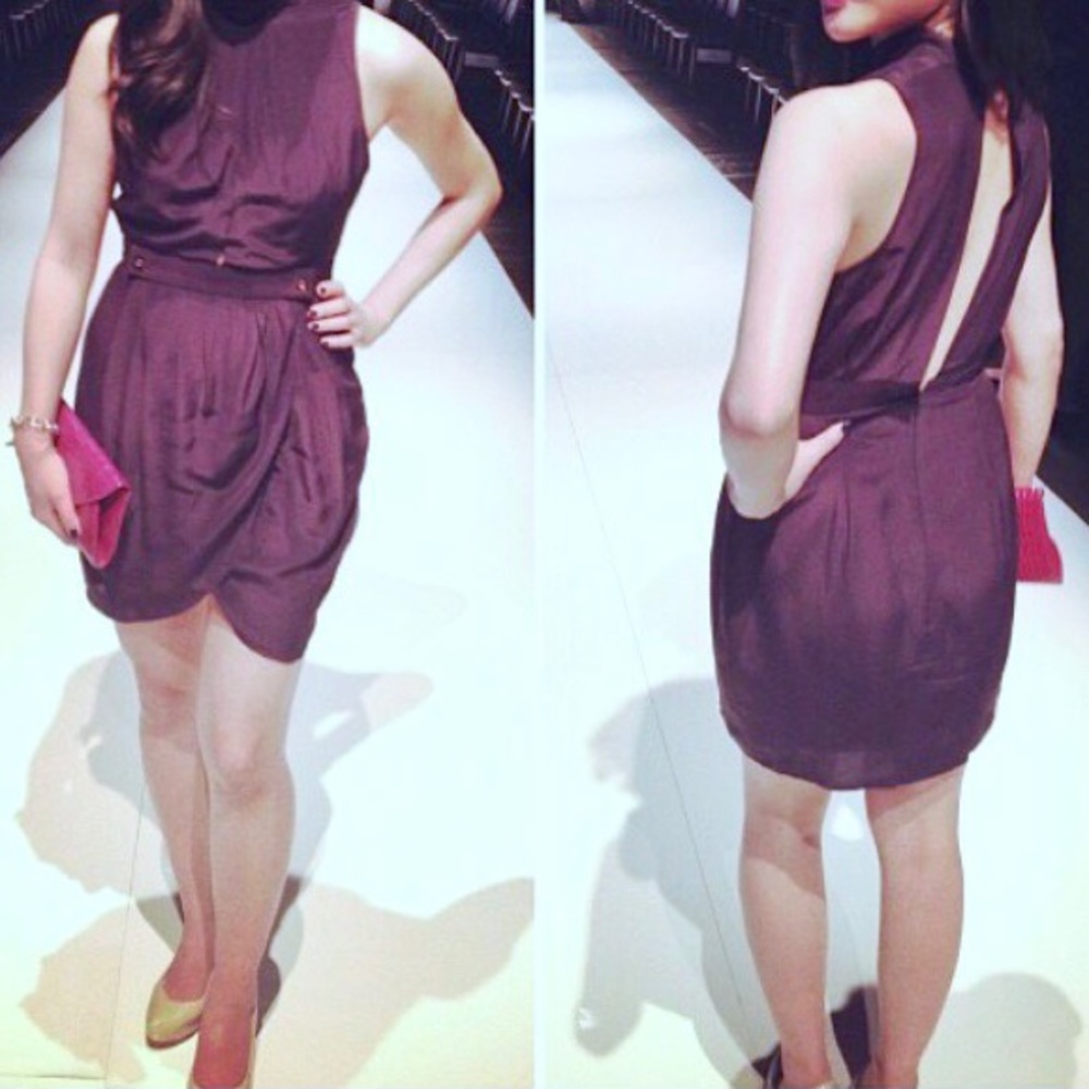 Maurie&Eve halter mini-dress in eggplant